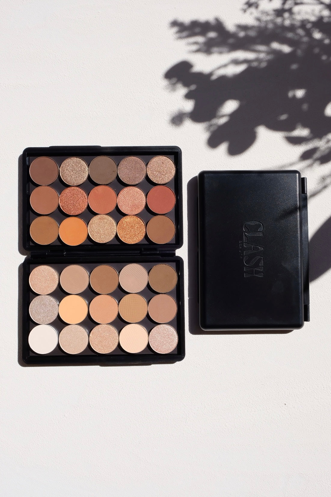 Clash Beauty Matte Black Double Sided Empty Eyeshadow Magnetic Makeup Palette for Makeup Artists. Filled with 30 Eyeshadows. 